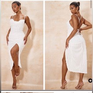 Pretty little things white cowl dress